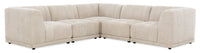 Kort & Co. Oaklyn Modular 5-Piece Fabric Sectional with Tufted Seat Cushions - Beige 