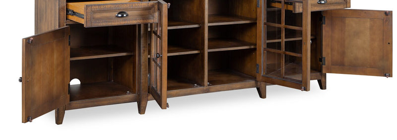 Wesley 80\" Traditional TV Stand with Storage and Cable Management for TVs up to 85\" - Toasted Nutmeg