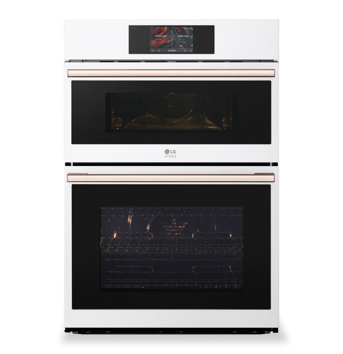 LG Studio 30\" 6.4 Cu. Ft. Electric Combination Wall Oven with True Convection - Essence White - WCES6428N