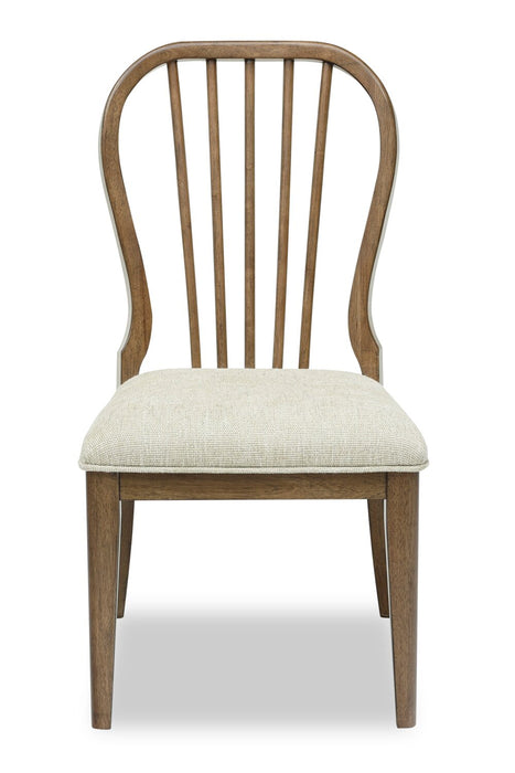 Clara Dining Chair with Polyester Fabric, Spindle-Back - Brown