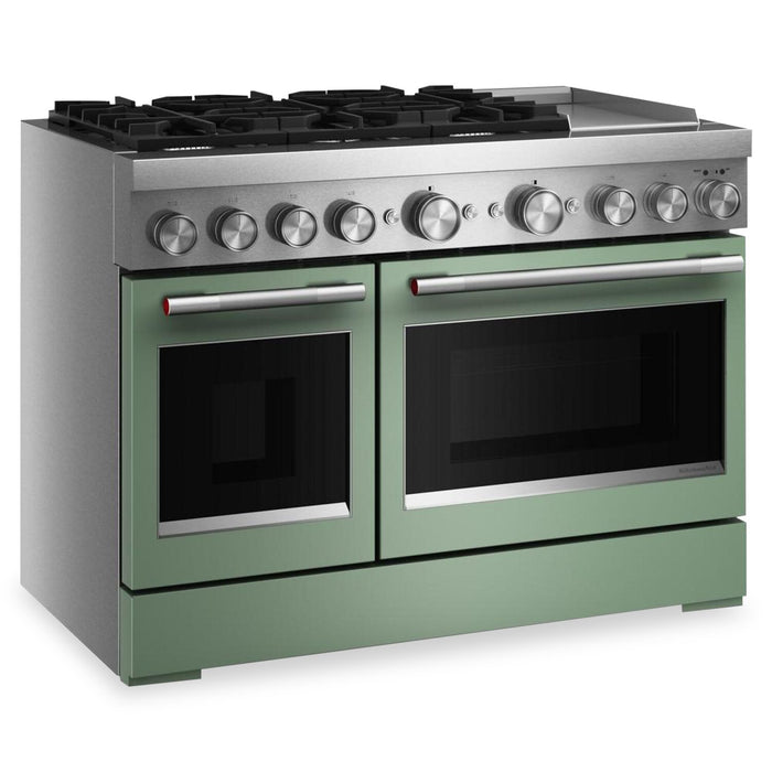 KitchenAid 6.3 Cu. Ft. 6 Burner Dual Fuel Range with Griddle – Cardamom - KFDD948SDC