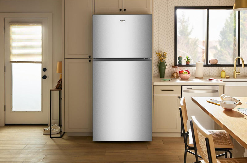 Whirlpool 29.5\" 19 Cu. Ft. Top Freezer Refrigerator – Fingerprint Resistant Stainless Steel - WRTX5419SZ 