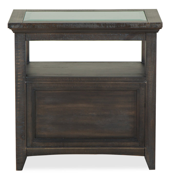 Hanson 15” Traditional Pine Chairside Table with Storage - Graphite