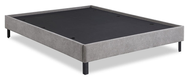 Amos Upholstered Platform Bed in Grey Fabric with Tufted Headboard - King Size