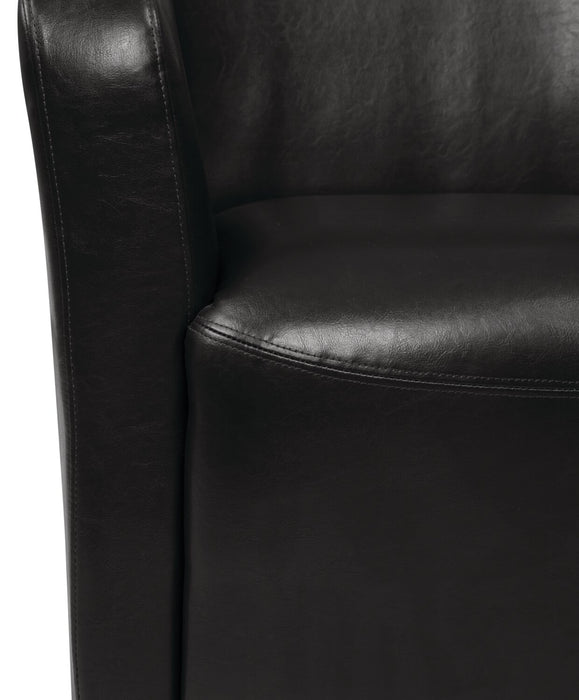 Zello 29.92\" Faux Leather Accent Chair with Wood Legs - Black