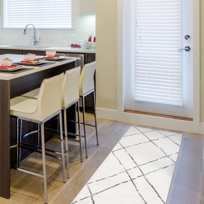 Selin Ivory Washable Runner Area Rug - 2’ x 7’