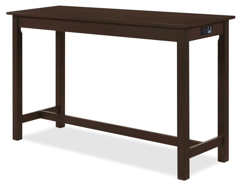 Noah 60” Modern Dinette with 3 Counter-Height Stools and USB Ports - Espresso