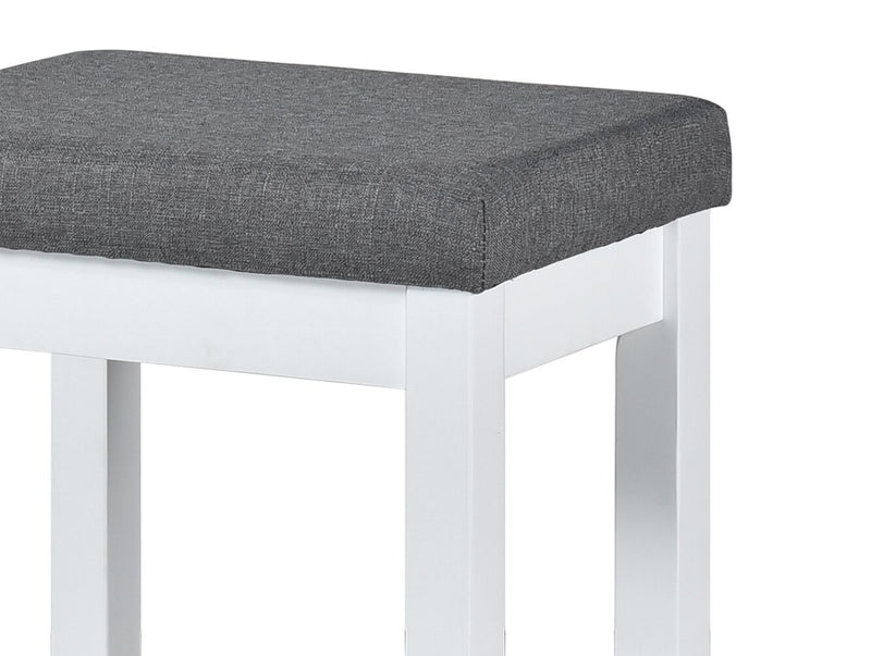 Noah 60” Modern Dinette with 3 Counter-Height Stools and USB Ports - White
