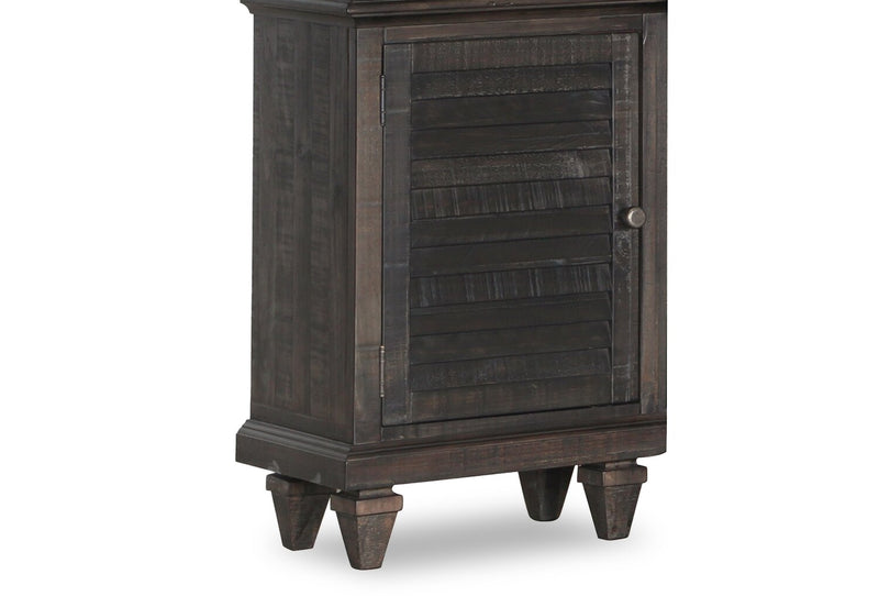 Baron 22” Rustic Pine Pier with Storage and Cable Management - Weathered Charcoal