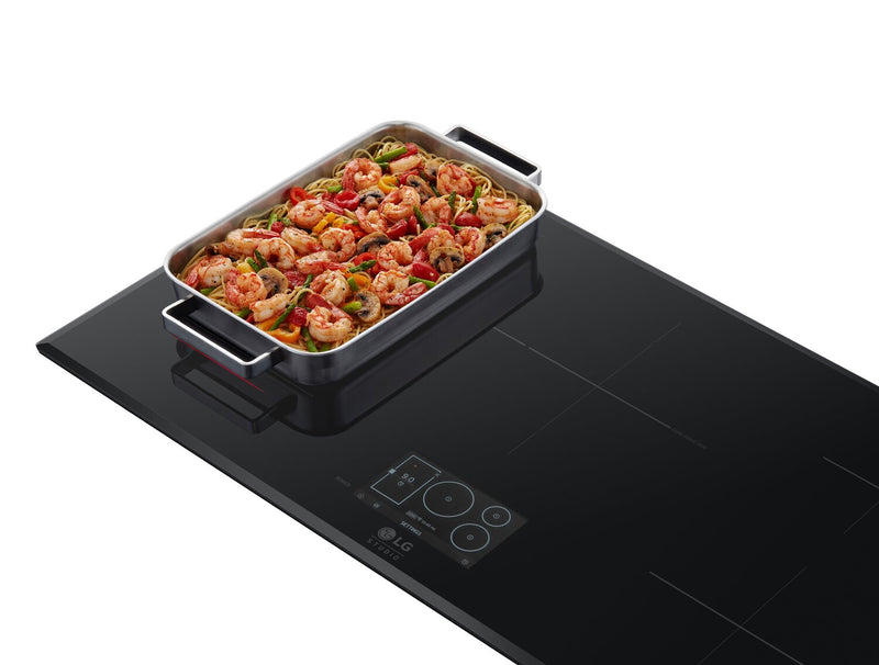LG Studio 36\" 5-Burner Induction Cooktop with Flexible Cooking Zone - Black - CBIS3618BE