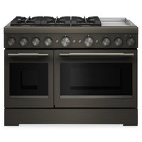 KitchenAid 6.3 Cu. Ft. 6 Burner Dual Fuel Range with Griddle – Black Ore - KFDD948SBE 