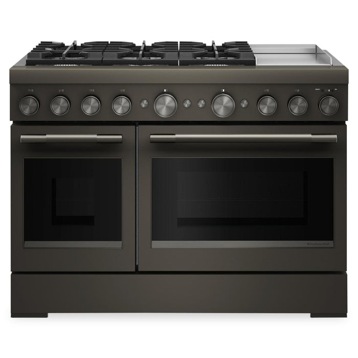 KitchenAid 6.3 Cu. Ft. 6 Burner Dual Fuel Range with Griddle – Black Ore - KFDD948SBE