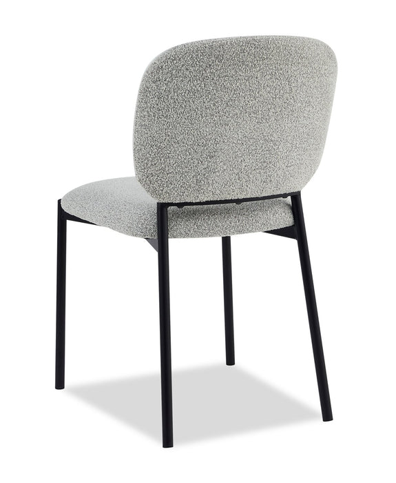 Luka Dining Chair with Boucle Fabric, Metal - Beige 