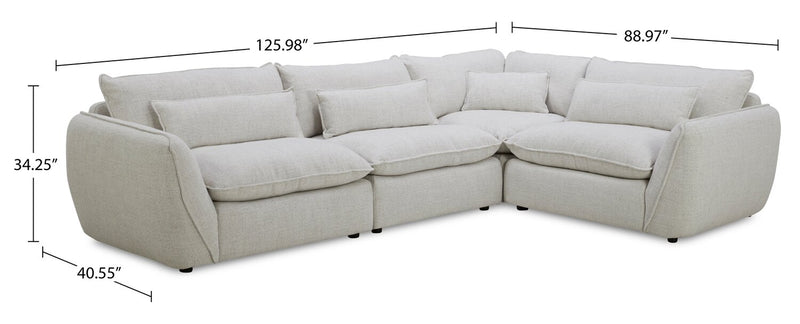 Monaco 4-Piece Sectional - Wheat