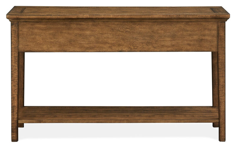 Hanson 50” Traditional Pine Sofa Table with Storage - Toasted Nutmeg