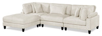Lounge 4-Piece Chenille Modular Sectional with Ottoman – Beige  