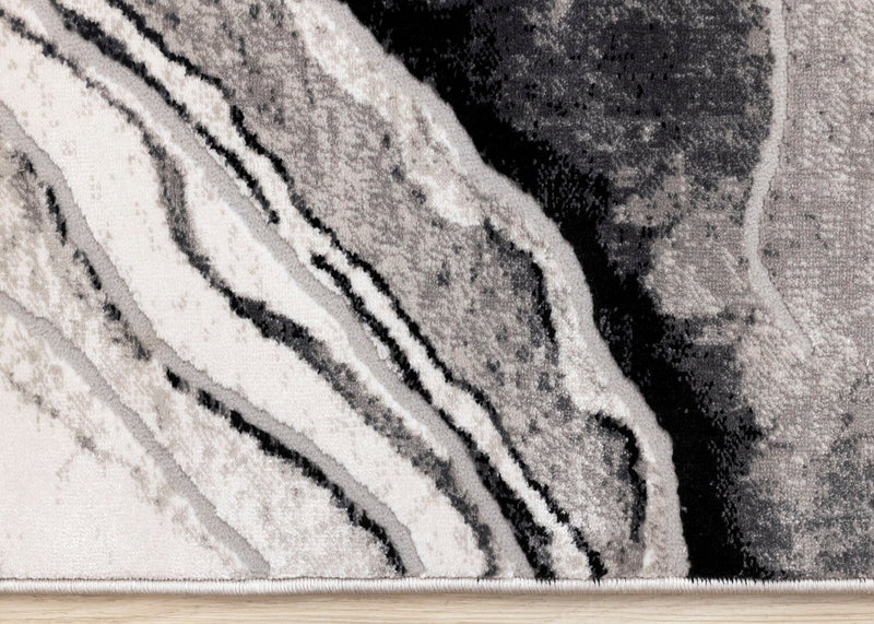 Plasma Black Grey Area Rug - 7'10\" x 10'6\"