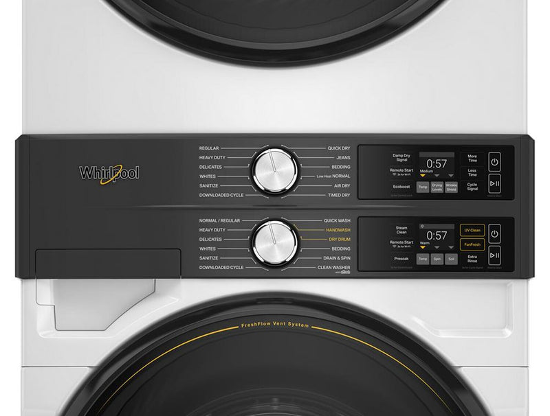 Whirlpool Front-Load Laundry Tower with 5.2 Cu. Ft. Washer and 7.4 Cu. Ft. Electric Dryer - White - YWEF5727TW