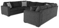Made in Canada Legend 3-Piece Chenille Fabric Sleeper Sectional - Pepper Grey 