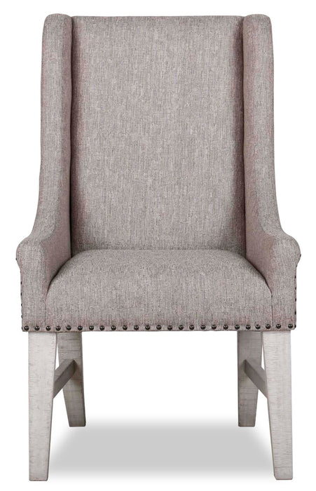 Willow Wingback Dining Chair with Polyester Fabric & Nailhead Trim - Brown