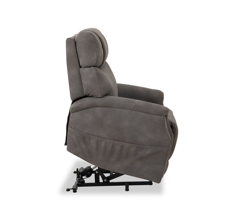 Claire 34\" Leather-Look Fabric Power Lift Reclining Chair - Charcoal Grey