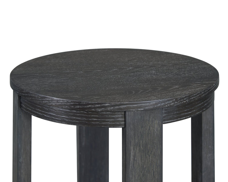 Declan 18\" Modern Round End Table with Shelf - Black