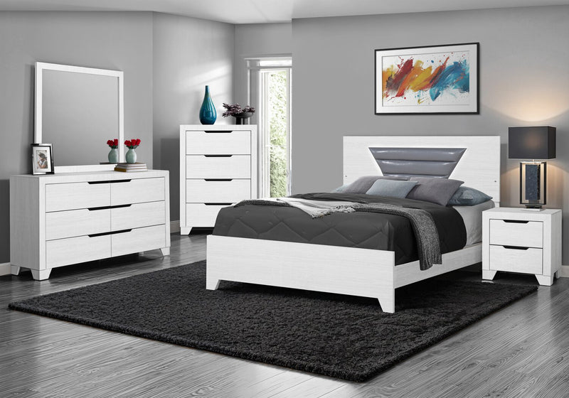 Elite Bedroom 6-Drawer Dresser, 58\"W x 33\"H - White