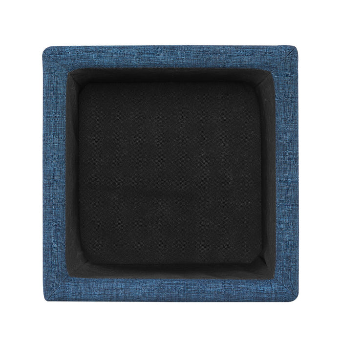 Ottawa 14.75\" Square Fabric Storage Ottoman - Navy
