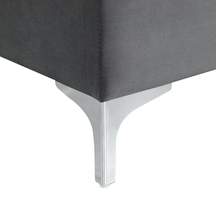 Vivienne 47.25\" Fabric Storage Ottoman - Grey