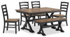 Raven 6pc Dining Package with 60-78\"W Extension Table, Bench & 4 Chairs - Two-Tone Black & Brown