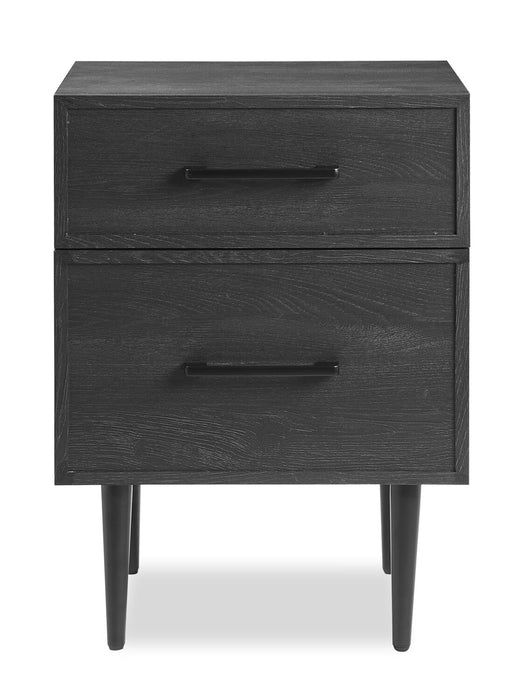 Brax Bedside 2-Drawer Nightstand, 18\"W x 25.75\"H - Black
