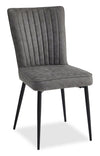 ["Tavo Dining Chair with Microfibre Polyester Fabric, Metal - Grey"]