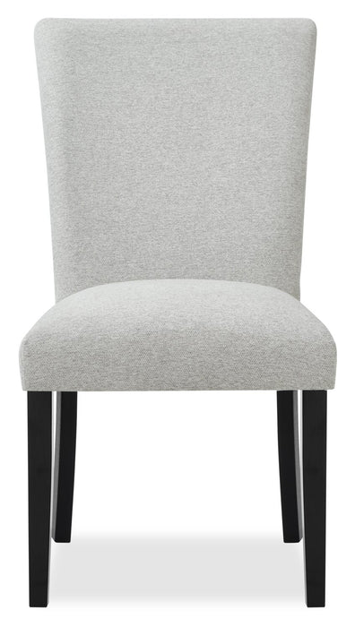 Burk 5pc Dining Set with Table & 4 Chairs, Resin Marble-Look Top, 72\"W - Black/White