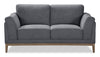 Valley 67.7\" Fabric Loveseat with Rubberwood Base and Legs - Pewter