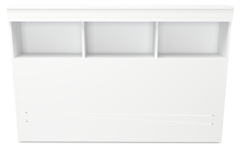 Riley Mates Bed 6pc Set with Bookcase Headboard, Dresser, Mirror & Nightstand, White - Full Size