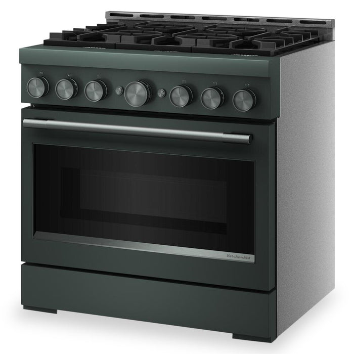 KitchenAid 36\" 5.1 Cu. Ft. Gas Range with No Preheat Air Fry Mode – Juniper - KFGS936SJP