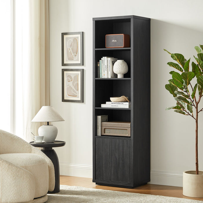 Brenner 20\" Bookcase Pier with Storage – Charcoal 