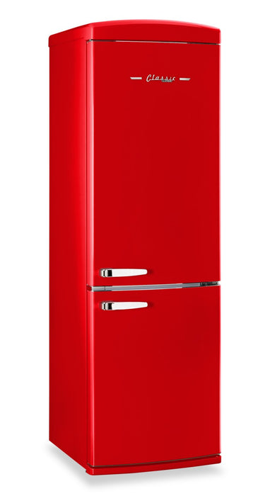 Classic Retro by Unique 24\" 12 Cu. Ft. Bottom-Freezer Refrigerator - Candy Apple Red - UGP-340L AC R