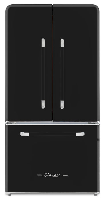 Classic Retro by Unique 36\" 21.4 Cu. Ft. Counter-Depth Refrigerator - Midnight Black - UGP-595L B AC