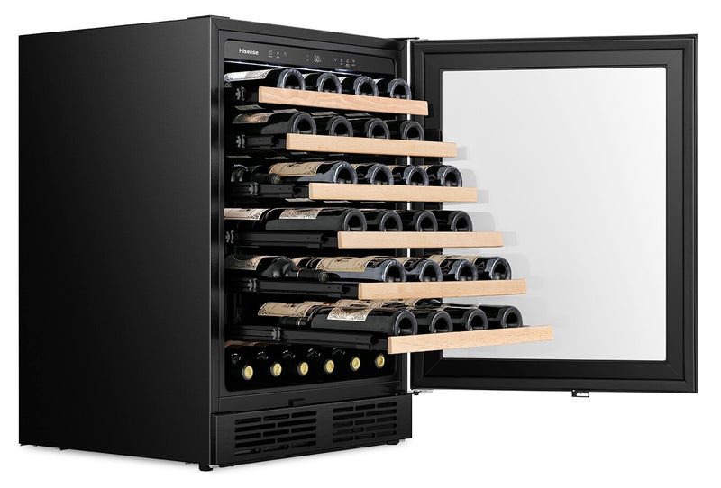 Hisense 5.4 Cu. Ft. 54-Bottle Wine Cooler with Wi-Fi and Reversible Door - Stainless Steel - HWS054N6SS