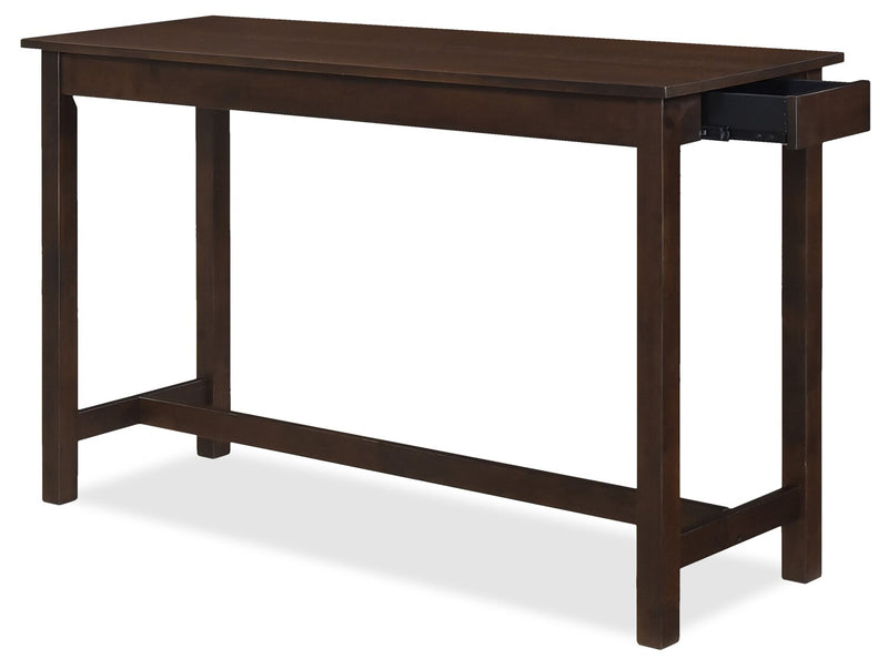 Noah 60” Modern Dinette with 3 Counter-Height Stools and USB Ports - Espresso