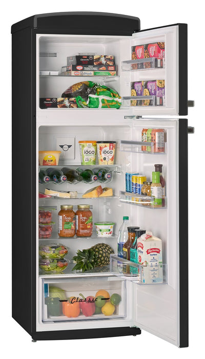 Unique Classic Retro 24\" 11 Cu Ft. Top Freezer Refrigerator – Midnight Black - UNQ-310L B TM