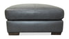 Classico 30\" Genuine Leather Ottoman with Wood Legs– Carbon Grey