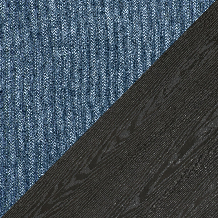 Emery 5pc Dining Set with Table & 4 Chairs, Wood, 72-96\"W Extension - Black & Blue