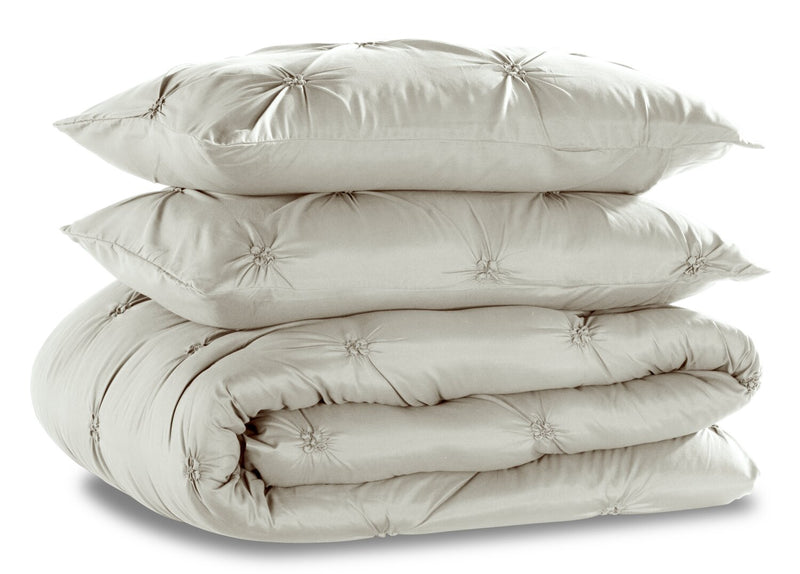 Gardenia Wynd 3-Piece Full/Queen Comforter Set - Oatmeal
