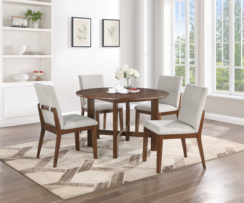 Vale Dining Table, Wood, 48\"W Round - Brown