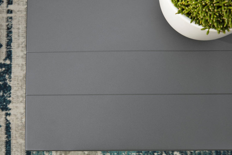 Barrie 4-Piece Outdoor Patio Set with Sofa, 2 Chairs and Table - Aluminum, UV & Weather Resistant  - Blue & Grey