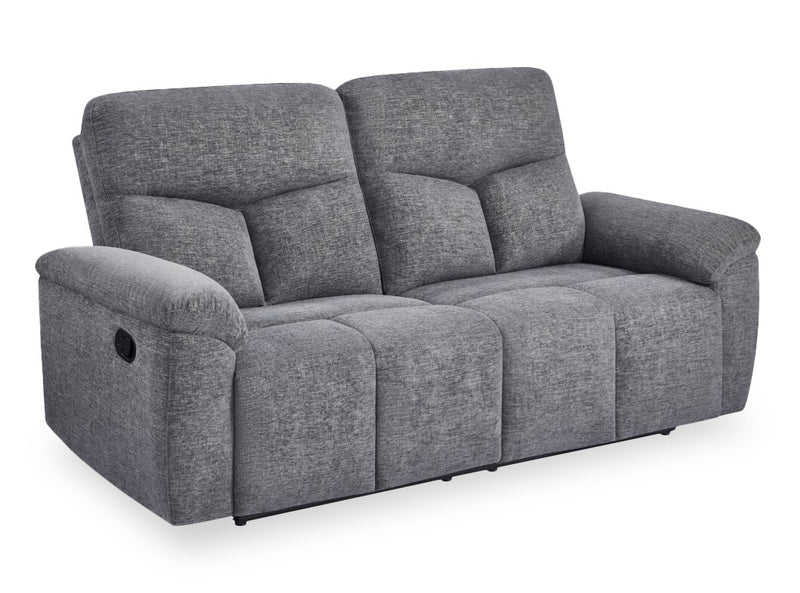 Blake 76.8\" Chenille Fabric Manual Reclining Sofa – Grey 