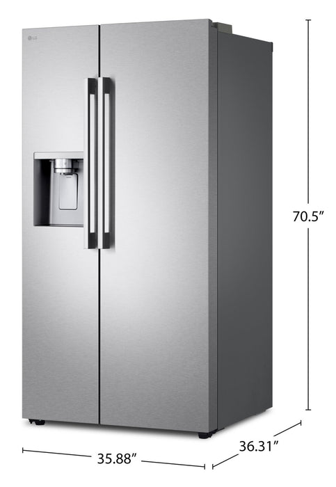LG 36\" 27 Cu. Ft Side by Side Refrigerator - Fingerprint Resistant Stainless Steel - LL27T3530S 