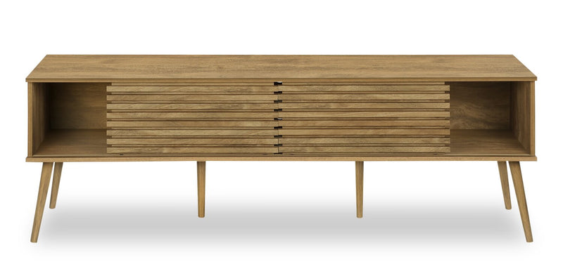 Gemma 72\" Rustic TV Stand with Storage and Cable Management for TVs up to 80\"- Brown